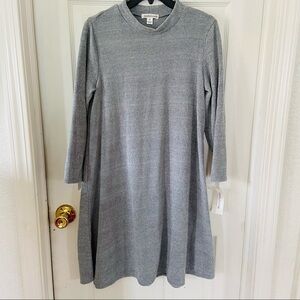 NWT grey mock neck chenille velvet long sleeve dress Size medium